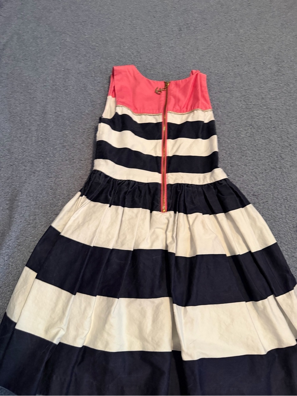 Isaac Mizrahi Navy, White & Coral Striped Sundress - Picture 2 of 4